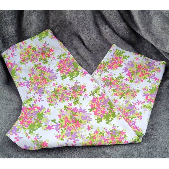 Liz Claiborne Michaela Floral Spring Summer Ankle Capri Pants Womens 10 - Picture 1 of 4